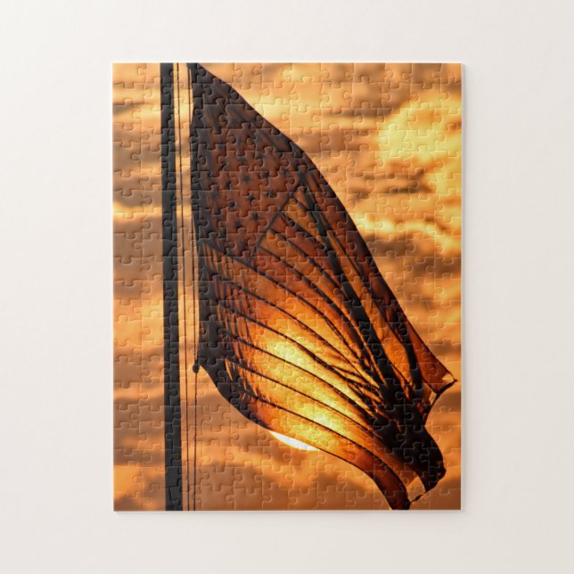 Old Glory in the Sunset - 11x14 - 252 pcs. Puzzle (Vertical)