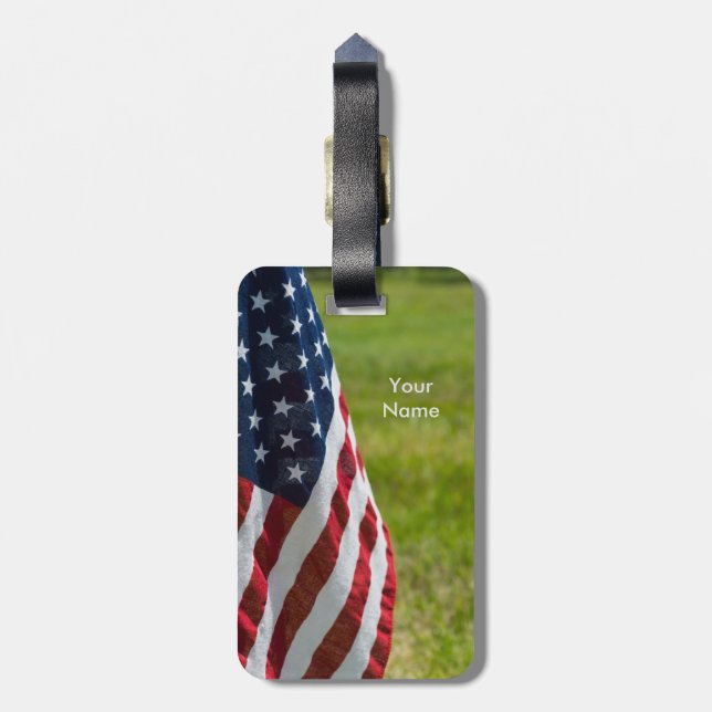 Old Glory Luggage Tag (Back Vertical)