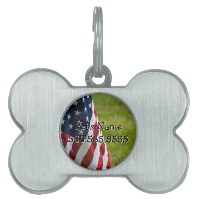 Old Glory Pet Name Tag (Front)