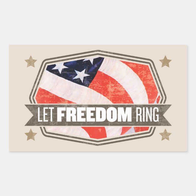 Old Glory Rectangular Sticker (Front)