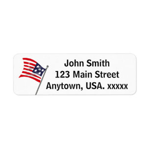 Old Glory Return Address Label
