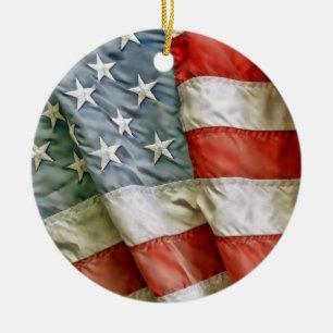 Old Glory Stars & Stripes Ceramic Ornament