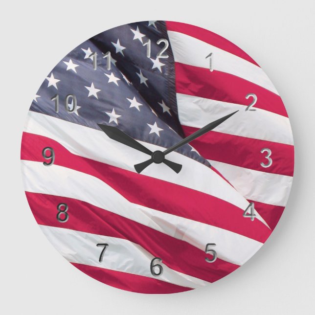 Old Glory....The American Flag. Large Clock (Front)