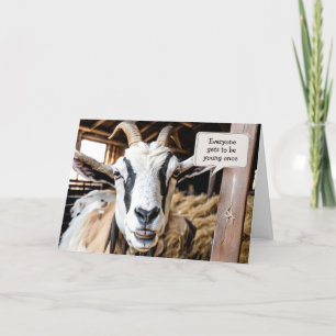 Old Goat for Getting Old Birthday Card