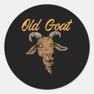 Old Goat Fun Grumpy Grandpa Dad Fathers Day Joke F Classic Round Sticker