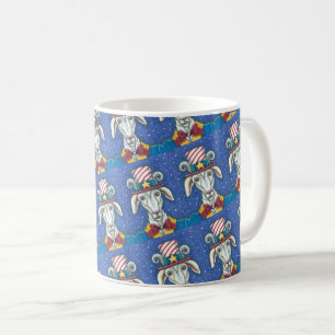 OLD GOAT UNCLE SAM, FUNNY FARM PATRIOTIC BILLYGOAT COFFEE MUG