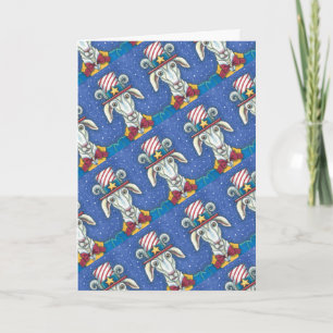 OLD GOAT UNCLE SAM, FUNNY FARM PATRIOTIC BILLYGOAT HOLIDAY CARD