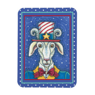 OLD GOAT UNCLE SAM, FUNNY FARM PATRIOTIC BILLYGOAT MAGNET