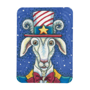 OLD GOAT UNCLE SAM, FUNNY FARM PATRIOTIC BILLYGOAT MAGNET