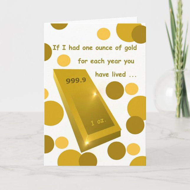 Old Gold Birthday, Humor Card (Front)