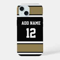 Old Gold Black and White Sports Stripe