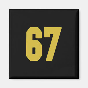 Old Gold Black Number 67 Jersey Player Uniform #67 Magnet
