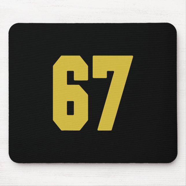Old Gold Black Number 67 Jersey Player Uniform #67 Mouse Pad (Front)
