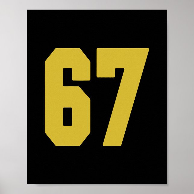 Old Gold Black Number 67 Jersey Player Uniform #67 Poster (Front)