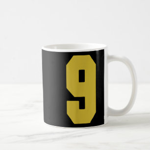 Old Gold Black Number 9 Jersey Player Uniform #9 Coffee Mug