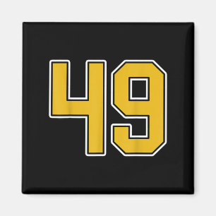 Old Gold Black White Sports Number 49 Jersey Unifo Magnet