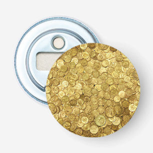Old Gold Coin Collection Bottle Opener