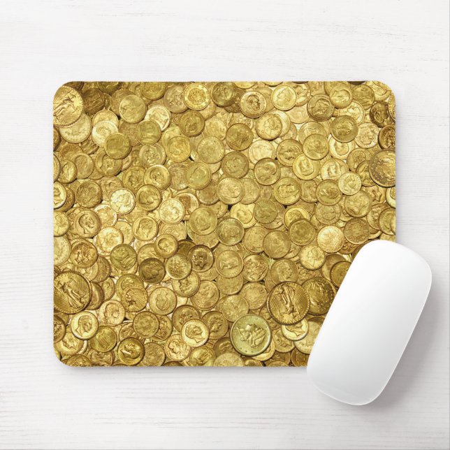 Old Gold Coin Collection Mouse Pad (With Mouse)