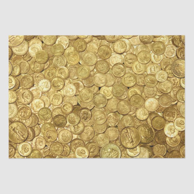 Old Gold Coin Collection Tissue Paper (Front)