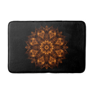 Old Gold Copper Medallion Bath Mat