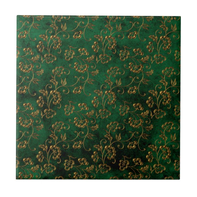 Old Gold Emerald Ceramic Tile (Front)