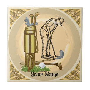 Old Golf Clubs golf tile