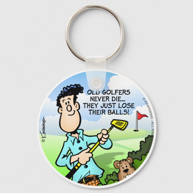 Old Golfer Key Ring (Front)