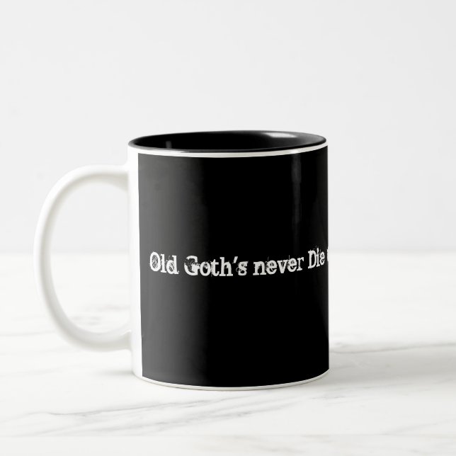 old goths never die Two-Tone coffee mug (Left)