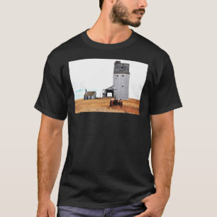 Old Grain Elevator And Tractor T-Shirt