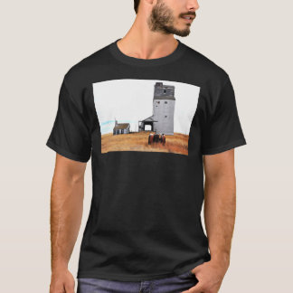 Old Grain Elevator And Tractor   T-Shirt