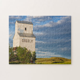 Old Grain Elevator In Virgelle, Montana, USA Jigsaw Puzzle