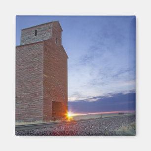 Old granary at Collins Montana at sunrise Magnet