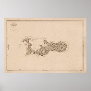 Old Grand Cayman Island Map (1836) Poster