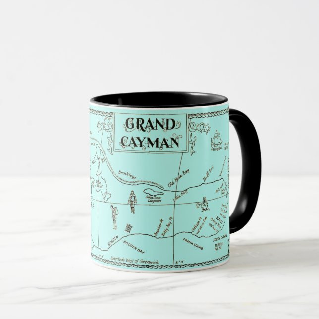 Old Grand Cayman Map Mug (Front Right)