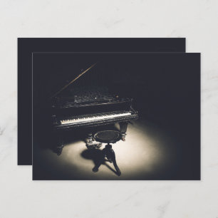 Old grand piano postcard