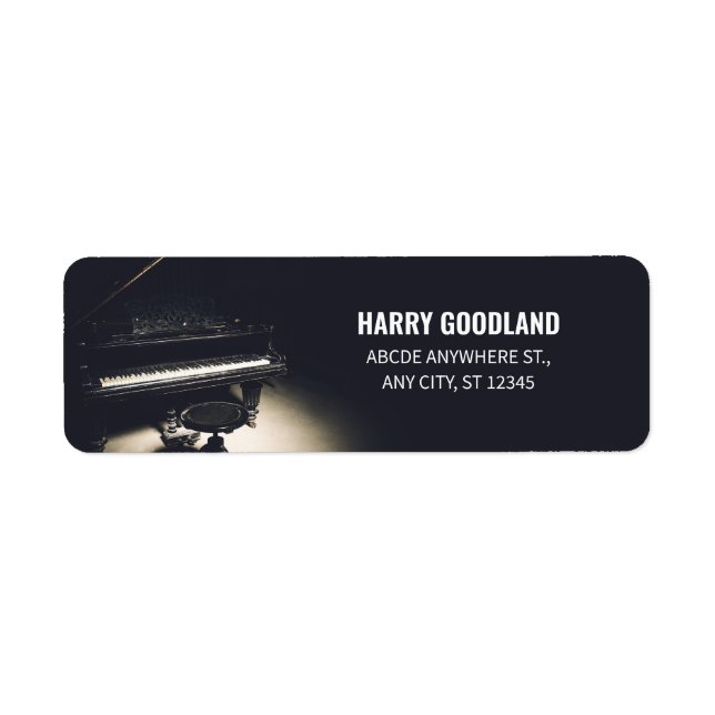 Old grand piano  return address label (Front)