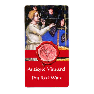OLD GRAPE VINEYARD HARVEST RED WAX SEAL RIBBON