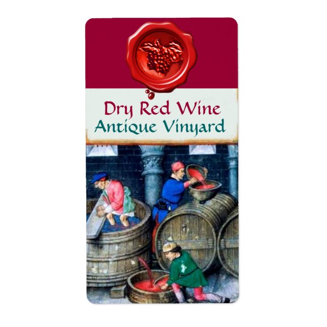 OLD GRAPE VINEYARD RED WINE BARRELS WAX SEAL (Front)