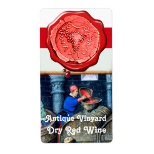 OLD GRAPE VINEYARD RED WINE BARRELS WAX SEAL