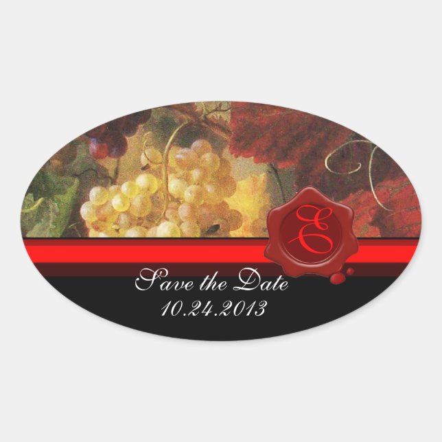 OLD GRAPE VINEYARD WINE TASTING PARTY,RED WAX SEAL (Front)