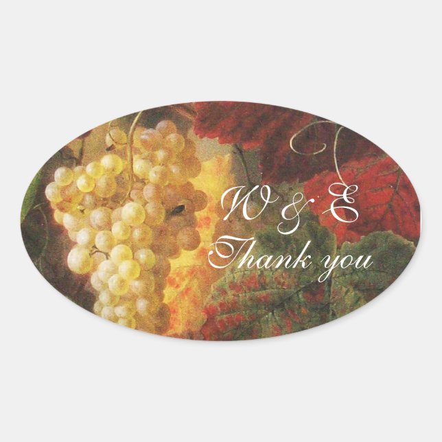 OLD GRAPE VINEYARD WINE TASTING PARTY,Thank You Oval Sticker (Front)
