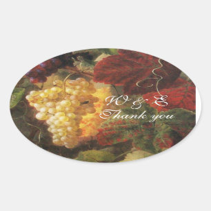 OLD GRAPE VINEYARD WINE TASTING PARTY,Thank You Oval Sticker