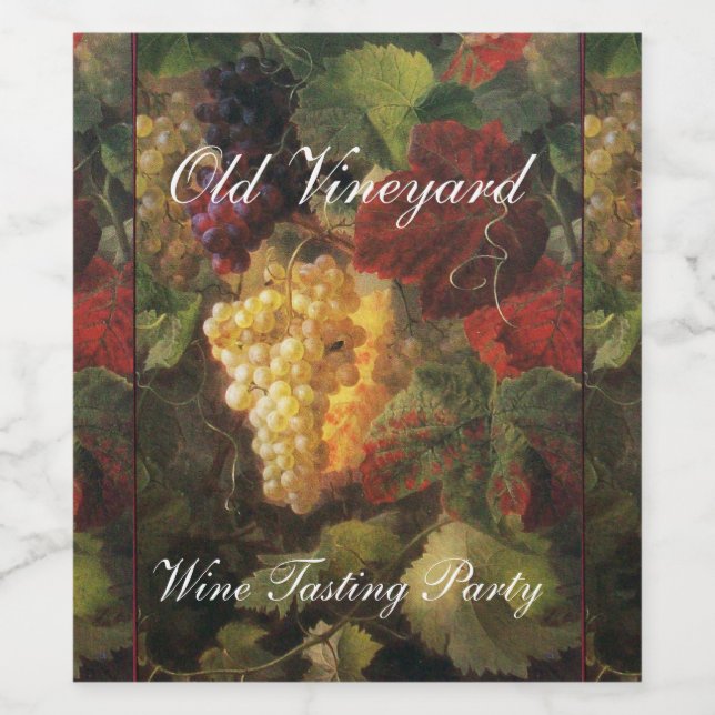 OLD GRAPE VINEYARD WINE TASTING PARTY WINE LABEL (Single Label)