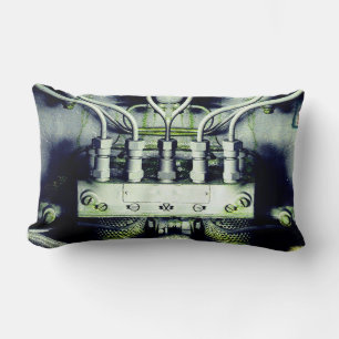 Old Green Engine by Alexandra Cook Lumbar Cushion