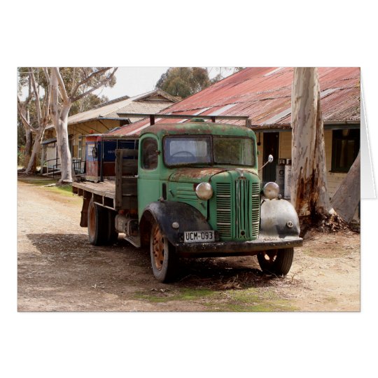 Old green truck card