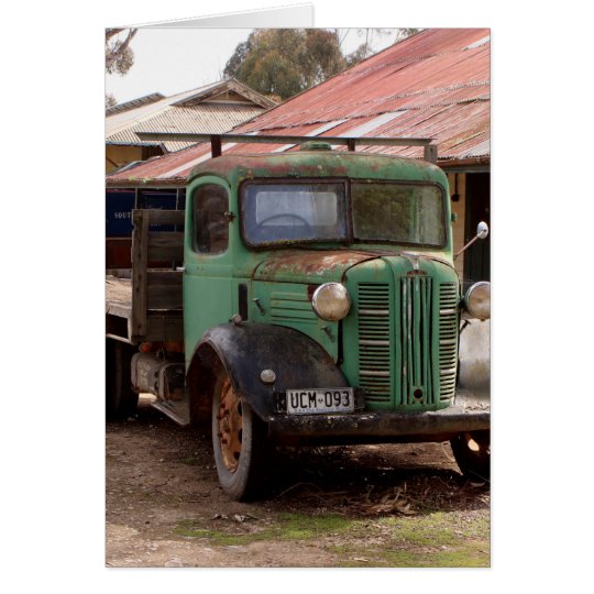 Old green truck card