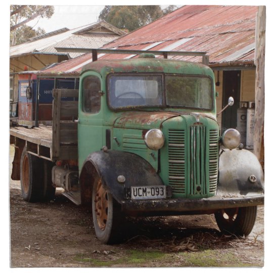 Old green truck napkin