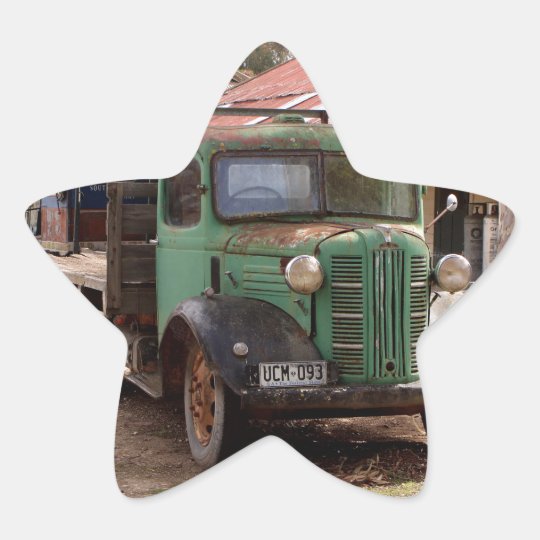Old green truck star sticker