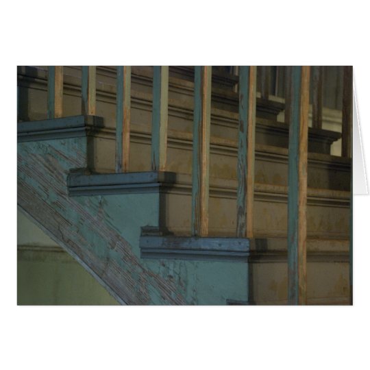 Old Green Wooden Stairs Card