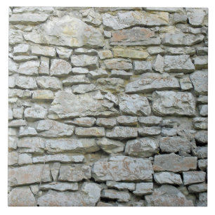 Old grey stone wall ceramic tile